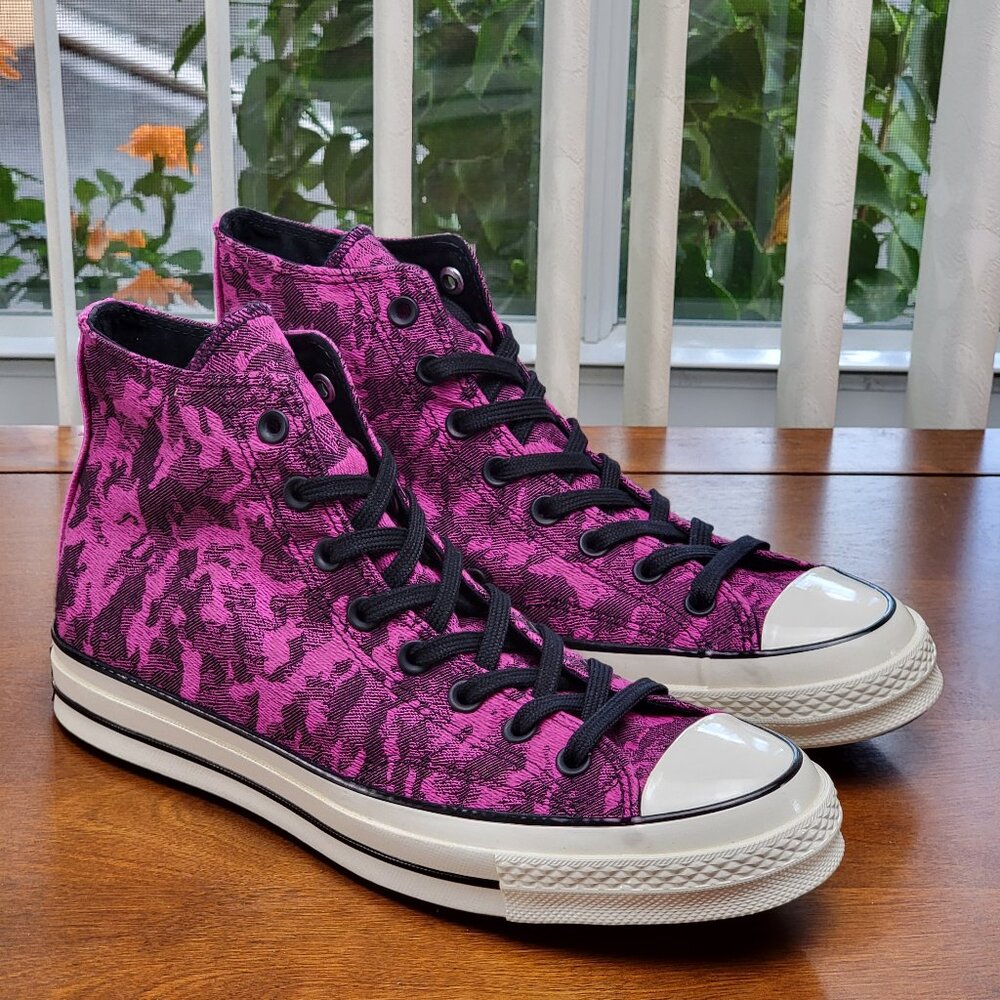 Converse Men's Chuck 70 Hi Camo Denim 163231C Active Fuchsia/Black/Egret Sze 9.5